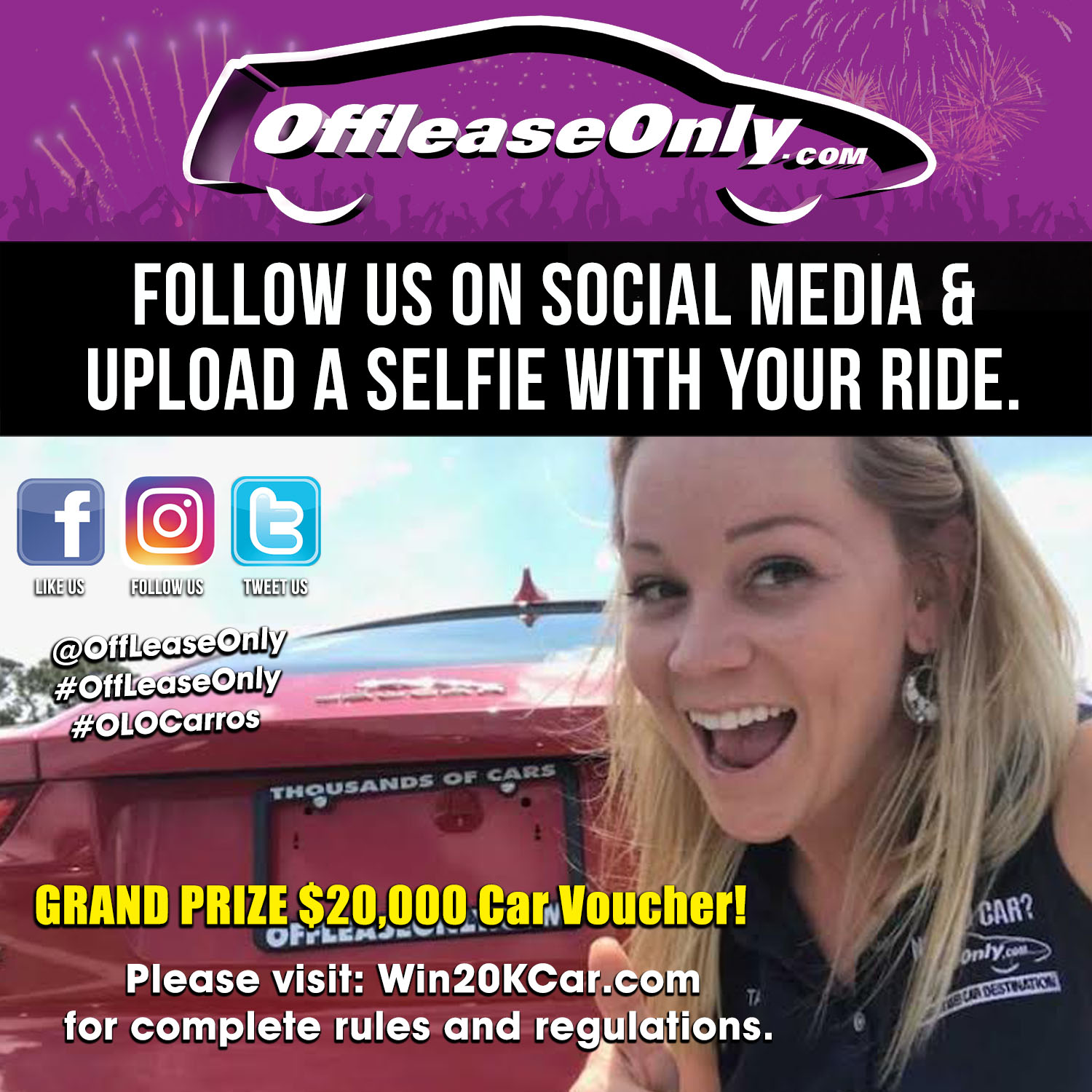 Win a 20,000 OffLeaseOnly Car Voucher Shopping Spree